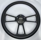 Hw14b 1099 Hb5-chevy Forever Sharp Black Billet Hot Rod Muscle Car Steering Wheel