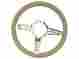 1401-3 12592a Steering Wheel Impy Daytona Billet W Light Gray Leather Grip