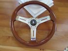 14.3 360mm Nardi Authenthic Vintage Wood Steering Wheel Vg Condition Signed Italy