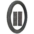 33119p Custom Accessories Plush Gray Steering Wheel Cover Seat 077341135906