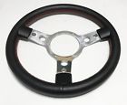 33splb-rs Mountney Classic Mini New Black Leather With Red Stitching Steering