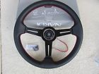 350mm 13.7 Nardi Black Leather Steering Wheel Trim Ring Horn Button Nib Italy