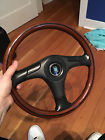 360mm Nardi Z5 Mahogany Steering Wheel Jdm Aftermarket Wood Leather Horn