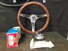 56-5570 Superior Vintage The Steering Wheel And Adapter Wood Rimmed