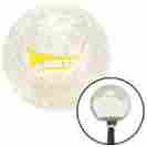 Ascsnx65055 American Shifter Company Yellow Horn Trumpet Clear Metal Flake Shift Knob With M16 X 1.5 Insert 427 Scta