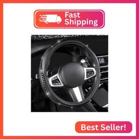 Autoyouth Ay10006-us Bling Steering Wheel Cover - Crystal Studded Rhinestone Non-slip Breat