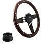 Hw14smrba B1002 Hb6-chevy A01-56 Forever Sharp Inch Black Dark Wood Steering Wheel Chevy Bowtie
