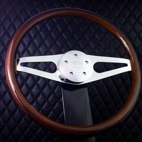 Forever Sharp 813ch-dw 18 Inch Wood Steering Wheel Chrome Kenworth Peterbilt T02 Adapter