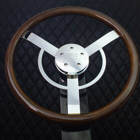 Forever Sharp 835ch-dw 18 Inch Wood Steering Wheel Chrome Kenworth Peterbilt T02 Adapter