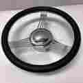 Gh5622l Gearhead Steering Wheel Kit 14 Chrome Leather Wrap Street Rod W Horn Adapter