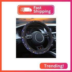 Habztouyi Cswc001 Magic Forest Steering Wheel Cover Cute Purple Floral For W