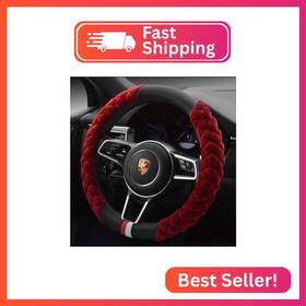 Haokay As-205 Luxury Fluffy Winter Steering Wheel Cover For Women Soft Warm Short Plush