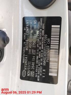 235.hy1g12 Hyundai Steering Wheel 2012 Genesis
