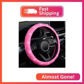 Kafeek Kf10359 Diamond Leather Steering Wheel Cover With Bling Crystal Rhinestones