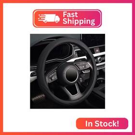 Kafeek Kf10598 Black Steering Wheel Cover Men Women Universal 15 Inch Microfiber