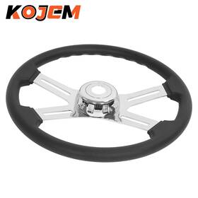 Kojem 781583966074 For Freightliner Kenworth Peterbilt Volvo 1997-2025 Steering Wheel Black 4 Spoke