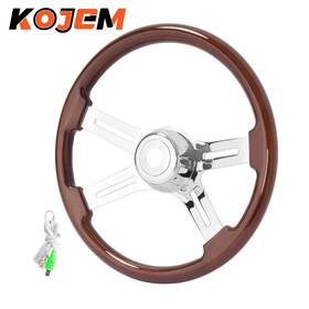 Kojem 781583966081 4 Spoke 18 Inch For Freightliner Kenworth Peterbilt Volvo 97-25 Wood Steering Wheel
