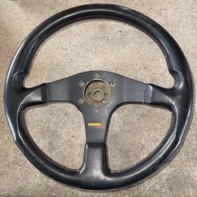 Momo 0270583 Genuine Corsa 345mm Leather Steering Wheel Red Stitching With Horn Button