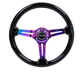 Rst-018bk-mc Nrg Innovations 350mm / 3 Inch Deep Blk Wood With Matte Spoke/neochrome Center Mark Reinfor