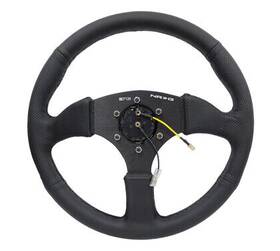 Rst-023mb-r Nrg Innovations 350mm / 2.5 Inch Deep Blk Leather Comfort Grip With 5mm Matte Spokes Reinfo