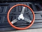 Orange 15 Mooneyes Inch Metal Flake Steering Wheel Chrome Custom Hot
