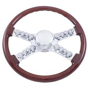 Upi-88129 Peterbilt Peterbilt-kenworth Chrome 18 Inch Skull Steering Wheel With Hub