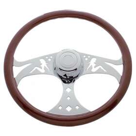 Upi-88141 Peterbilt Peterbilt-kenworth Chrome 18 Inch Lady Steering Wheel With Hub Upi-88141 Peterbilt Peterbilt-kenworth Chrome 18 Inch Lady Steering Wheel With Hub