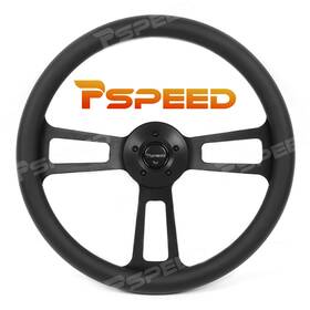 Hsz8963a1ebus-1 Pspeed 18 Inch 5-bolt Chrome Spoke Steering Wheel With Microfiber Leather Grip For Car Boat