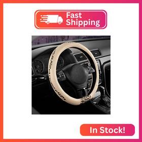 Road Comforts Rcswc0008-milky D-type Steering Wheel Cover - Made With Pvc Leather And Leopard Fa