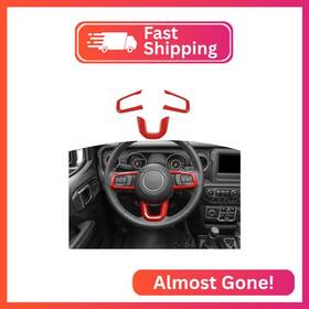 Rt-tcz Jia-szzt06241 Rt-tcz For Wrangler Jl Steering Wheel Trim Decal Panel Red Jeep