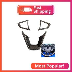 Ruihe Fe22c 3pcs Carbon Fiber Folor Steering Wheel Cover Fit For Ford Fusion Mondeo Edge