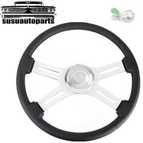 Susu Stw072 18 Inch 4 Spoke Leather Steering Wheel For Freightliner Kenworth Peterbilt Volvo