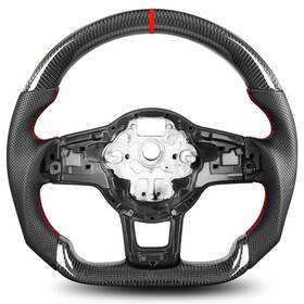 Tesfeel Cf-fxp-gti-15-17-a1-b-102-tf Real Carbon Fiber Steering Wheel For Vw Gti 2015-2017 D Shape Leather