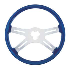 88224 United Pacific Steering Wheel Round Design Shape Chrome Spoke Color Flat Dish Depth