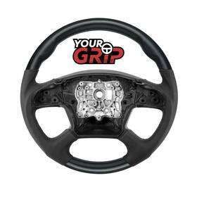United Pacific 88406 Yourgrip Leather Steering Wheel For 2018-2026 Freightliner Cascadia-glossy Black