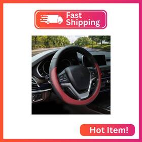 Valleycomfy Fxbf02 Microfiber Leather Steering Wheel Cover Universal 15 Inch Wine Red