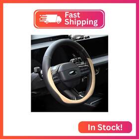 Fxbf05beigem Valleycomfy Microfiber Leather Steering Wheel Covers Universal 15 Inch Beige