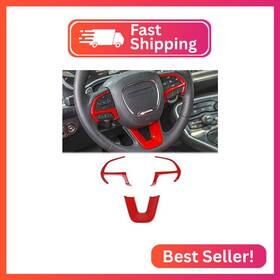 Voodonala Voodonalassxbjff28 For Challenger Steering Wheel Decoration Trim 2015-2023 Dodge Chal