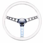White15 Mooneyes 15 White Steering Wheel