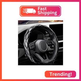 As-007 Yhongjt Soft Microfiber Leather Steering Wheel Cover Universal 15 Inch For Wome