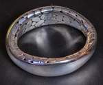 John Hardy Kali Pebble Cuff Bangle Sterling Silver Bracelet Medium 6-1/2", 82-GM. Fixed Price $400.00.