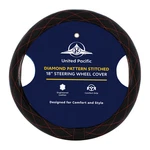 18" Crystal Stitched Leather Steering Wheel Cover - Red Stitching. Fixed Price $34.27.