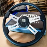 4 Spoke Steering Wheel 18" Black Polyurethane Kenworth Peterbilt Hub Included. Fixed Price $178.41.