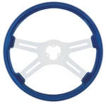 18" Steering Wheel With 4 Chrome Spokes - Blue. Fixed Price $175.99.