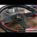 Nardi Fet Challenge Leather Steering Wheel With Nos Trd Horn Button 350MM. Fixed Price $466.31.