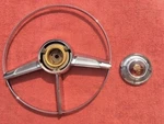 1953 1954 Pontiac Chieftain Oem (crack) Deluxe Steering Wheel Horn Button. Fixed Price $495.00.