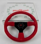 Personal 330MM Grinta Steering Wheel Red Suede With Black Stitching Spokes. Fixed Price $545.74.