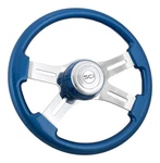Steering Creations Classic Blue 16" Painted Wood Rim Wheel. Fixed Price $291.85.