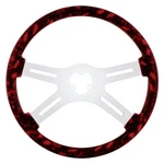 18" Skull Steering Wheel Only W/ Hydro-dip Finish Wood Red. Fixed Price $178.99.