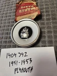 1951 1952 1953 Plymouth Horn Button Ornament 1404392 Nos Mopar. Fixed Price $95.00.